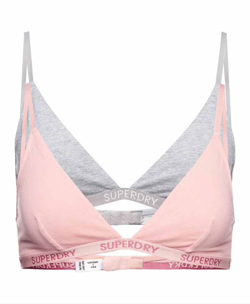 SUPERDRY Organic Cotton Harper Triangle Bralette 2 Pack Black/white 3 SUPERDRY Organic Cotton Harper Triangle Bralette 2 Pack Black/white - Image 3