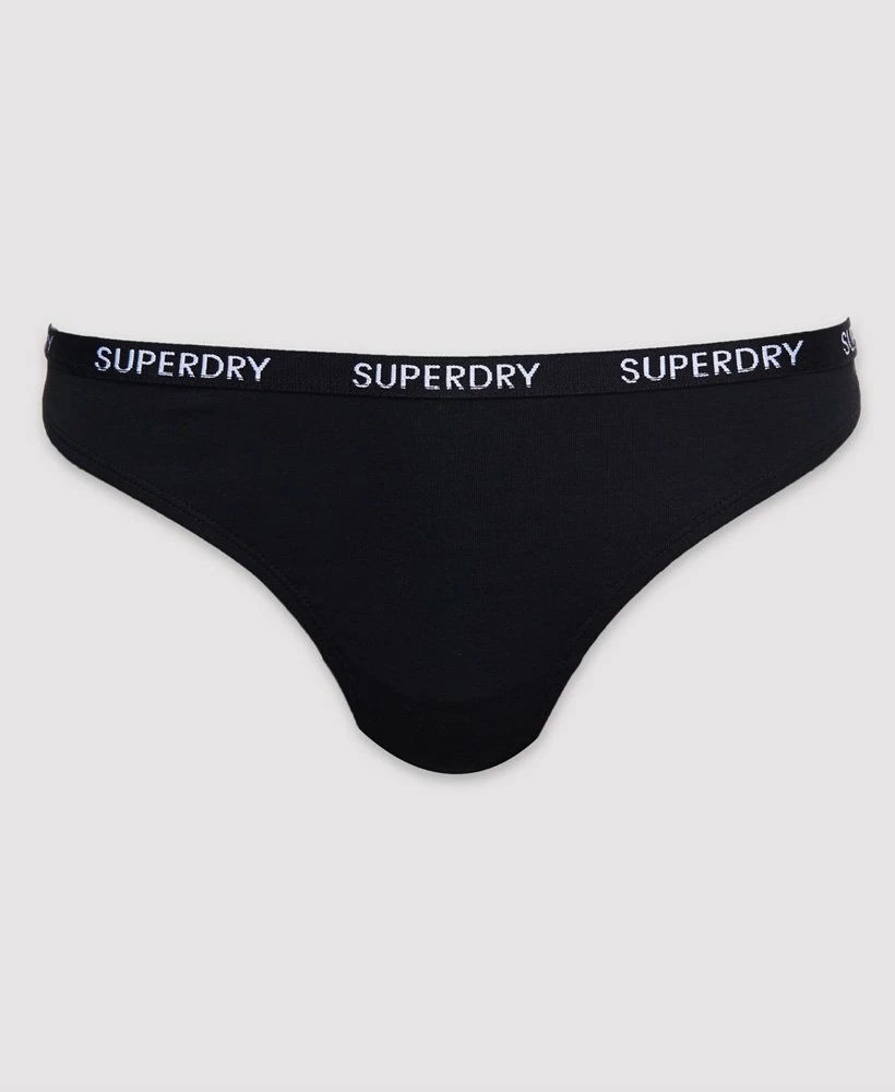 SUPERDRY Organic Cotton Harper Thong 2 Pack Black/white 4 SUPERDRY Organic Cotton Harper Thong 2 Pack Black/white - Image 4