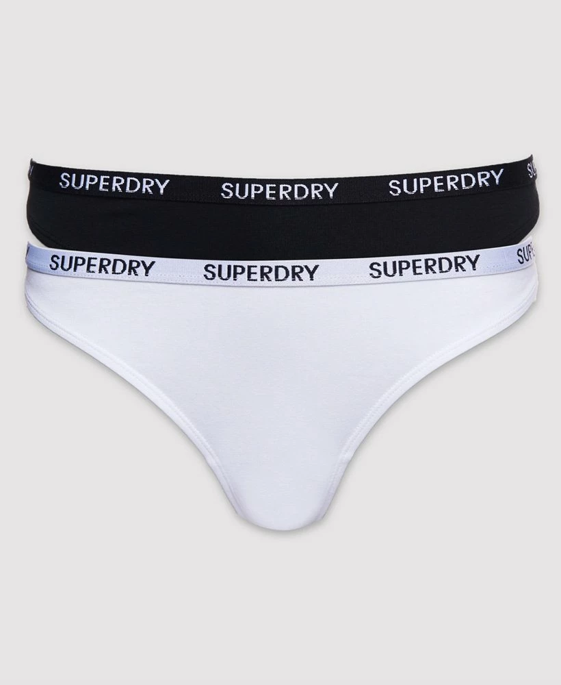SUPERDRY Organic Cotton Harper Thong 2 Pack Black/white 2 SUPERDRY Organic Cotton Harper Thong 2 Pack Black/white - Image 2