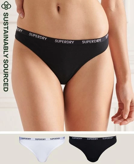 SUPERDRY Organic Cotton Harper Thong 2 Pack Pale Pink/grey 5 SUPERDRY Organic Cotton Harper Thong 2 Pack Pale Pink/grey - Image 5