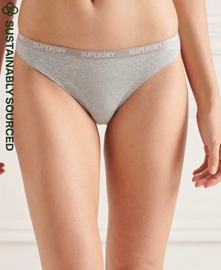 SUPERDRY Organic Cotton Harper Thong 2 Pack Pale Pink/grey 4 SUPERDRY Organic Cotton Harper Thong 2 Pack Pale Pink/grey - Image 4