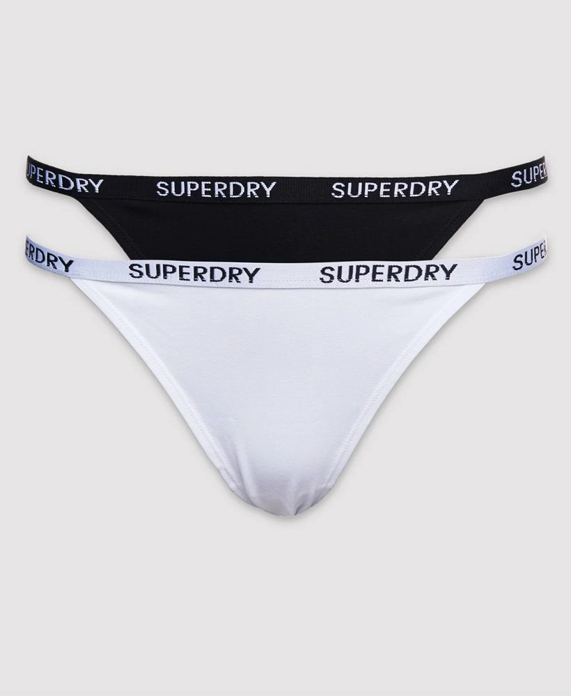 SUPERDRY Organic Cotton Harper Bikini Brief 2 Pack Pale Pink/grey 3 SUPERDRY Organic Cotton Harper Bikini Brief 2 Pack Pale Pink/grey - Image 3