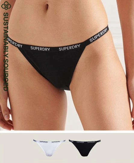 SUPERDRY Organic Cotton Harper Bikini Brief 2 Pack Black/white 7 SUPERDRY Organic Cotton Harper Bikini Brief 2 Pack Black/white - Image 7