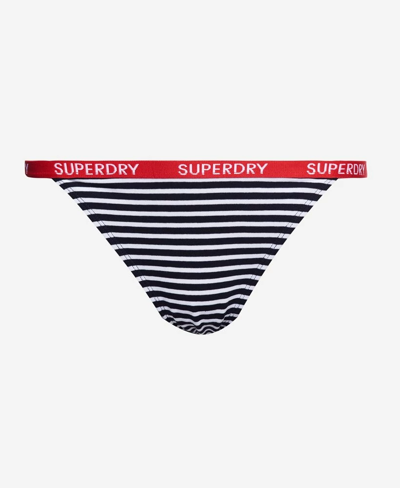 SUPERDRY Organic Cotton Harper High Waist Briefs 2 Pack Rouge Red/downhill Navy Stripe 4 SUPERDRY Organic Cotton Harper High Waist Briefs 2 Pack Rouge Red/downhill Navy Stripe - Image 4