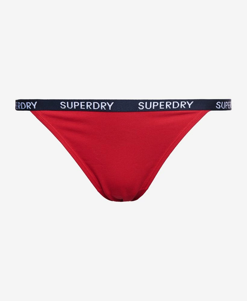 SUPERDRY Organic Cotton Harper High Waist Briefs 2 Pack Rouge Red/downhill Navy Stripe 5 SUPERDRY Organic Cotton Harper High Waist Briefs 2 Pack Rouge Red/downhill Navy Stripe - Image 5