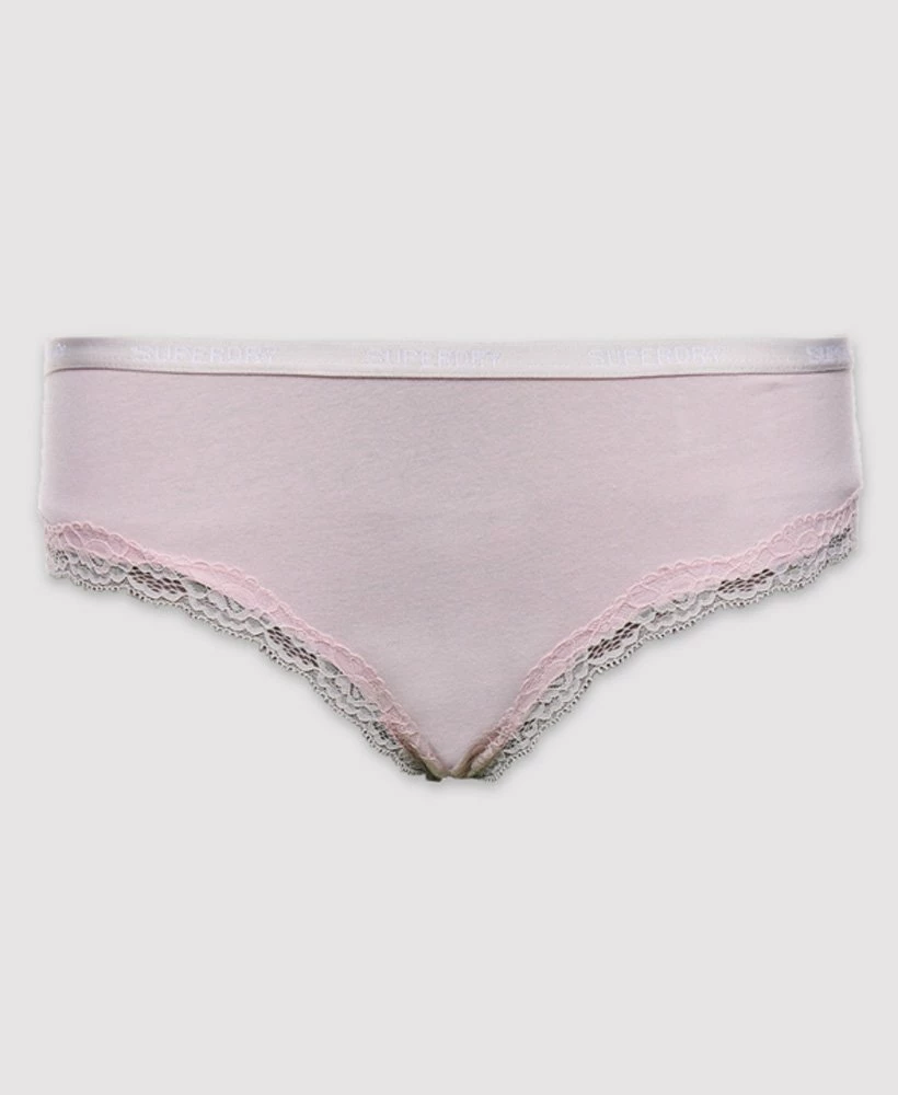 SUPERDRY Organic Cotton Lace Trim Briefs 3 Pack Chalky Pink/grenadine/eclipse Navy 4 SUPERDRY Organic Cotton Lace Trim Briefs 3 Pack Chalky Pink/grenadine/eclipse Navy - Image 4