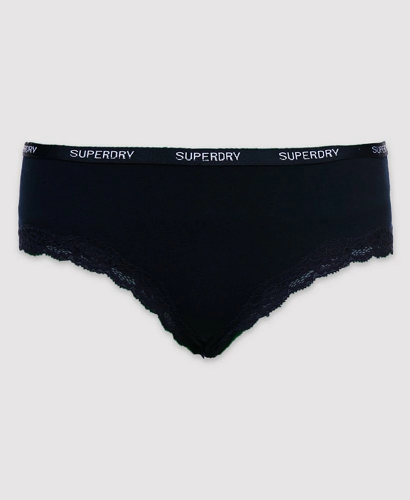 SUPERDRY Organic Cotton Lace Trim Briefs 3 Pack Chalky Pink/grenadine/eclipse Navy 6 SUPERDRY Organic Cotton Lace Trim Briefs 3 Pack Chalky Pink/grenadine/eclipse Navy - Image 6
