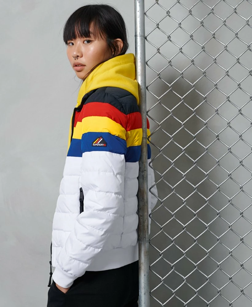 SUPERDRY Colourblock Fuji Bomber Jacket White 2 SUPERDRY Colourblock Fuji Bomber Jacket White - Image 2