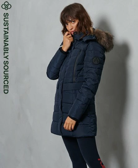 SUPERDRY Longline Glacier Parka Coat Eclipse Navy 5 SUPERDRY Longline Glacier Parka Coat Eclipse Navy - Image 5