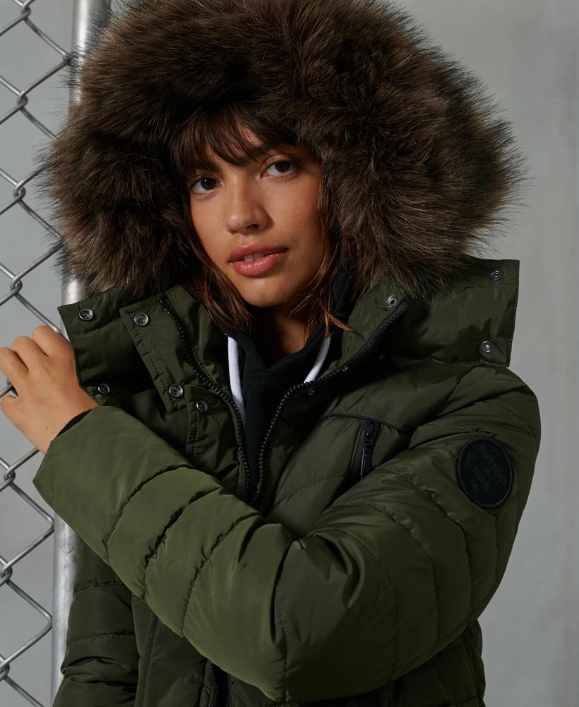 SUPERDRY Longline Glacier Parka Coat Eclipse Navy 3 SUPERDRY Longline Glacier Parka Coat Eclipse Navy - Image 3