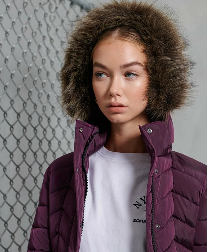 SUPERDRY Luxe Fuji Padded Jacket Potent Purple 2 SUPERDRY Luxe Fuji Padded Jacket Potent Purple - Image 2