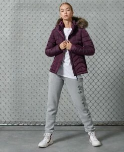 SUPERDRY Luxe Fuji Padded Jacket Potent Purple