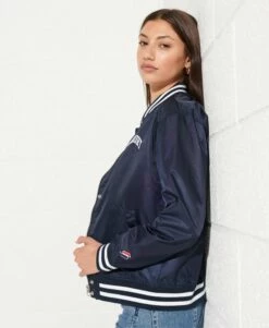 SUPERDRY Classic Varsity Baseball Jacket Montauk Blush -Sportswear Sales 2022 upload9223368955665912555