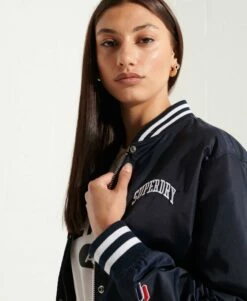 SUPERDRY Classic Varsity Baseball Jacket Montauk Blush -Sportswear Sales 2022 upload9223368955665912558