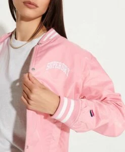 SUPERDRY Classic Varsity Baseball Jacket Montauk Blush -Sportswear Sales 2022 upload9223368955665912595