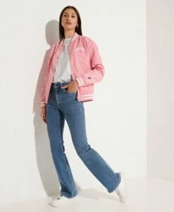 SUPERDRY Classic Varsity Baseball Jacket Montauk Blush