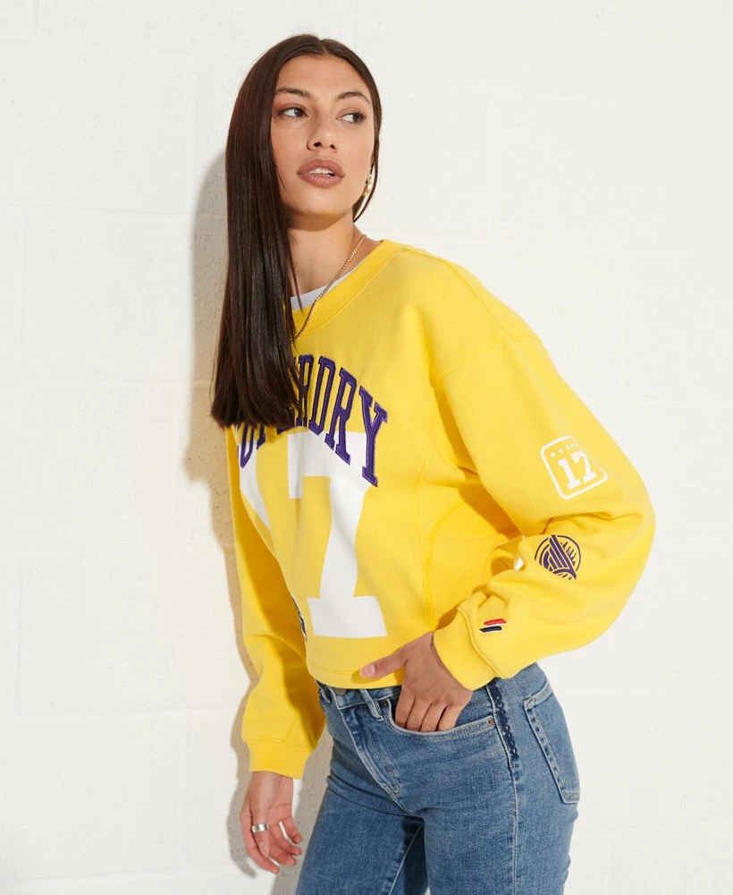 SUPERDRY Varsity Arch Batwing Crew Sweatshirt Black 3 SUPERDRY Varsity Arch Batwing Crew Sweatshirt Black - Image 3