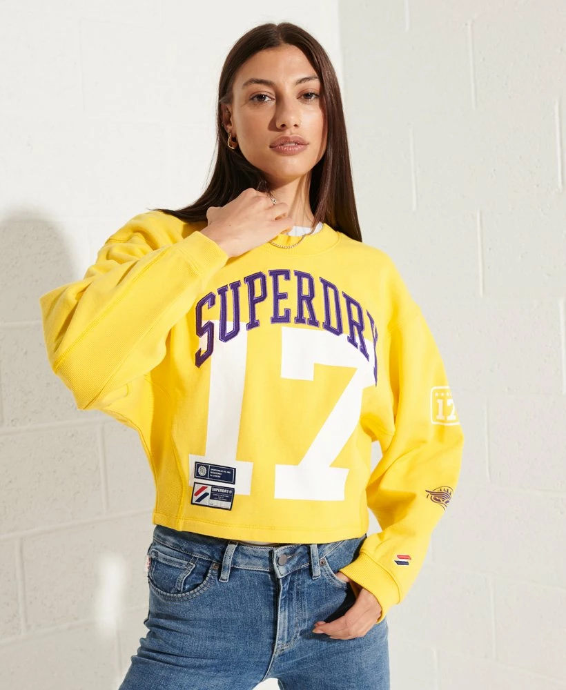 SUPERDRY Varsity Arch Batwing Crew Sweatshirt Black 4 SUPERDRY Varsity Arch Batwing Crew Sweatshirt Black - Image 4