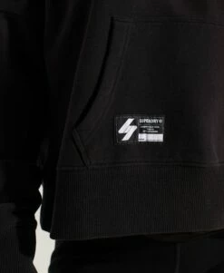 SUPERDRY Independent Logo Foil Crop Hoodie Black -Sportswear Sales 2022 upload9223368955665914154