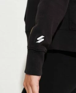 SUPERDRY Independent Logo Foil Crop Hoodie Black -Sportswear Sales 2022 upload9223368955665914155