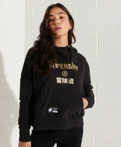 SUPERDRY Independent Logo Foil Crop Hoodie Black 2 -Sportswear Sales 2022 upload9223368955665914159 2