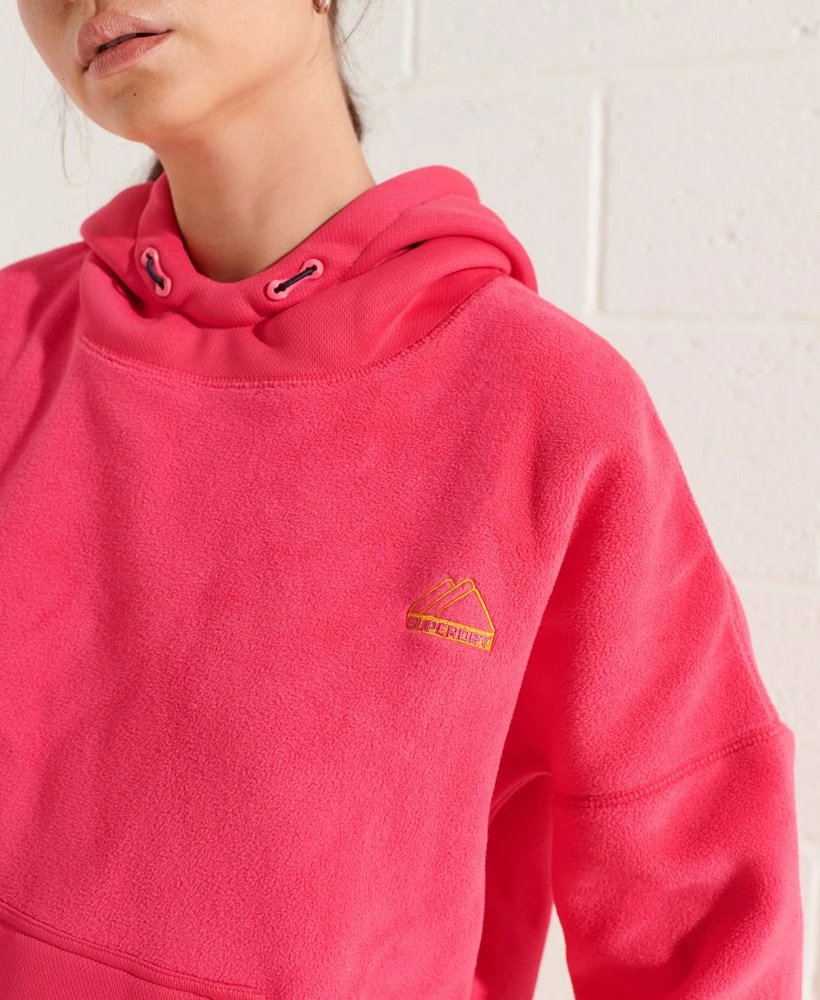 SUPERDRY Mountain Fleece Crop Hoodie Black 2 SUPERDRY Mountain Fleece Crop Hoodie Black - Image 2