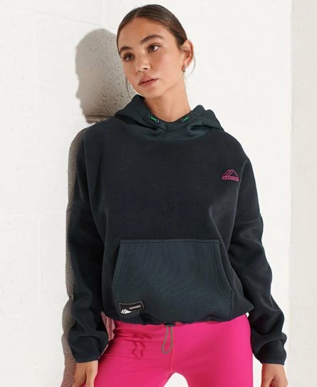 SUPERDRY Mountain Fleece Crop Hoodie Black 7 SUPERDRY Mountain Fleece Crop Hoodie Black - Image 7