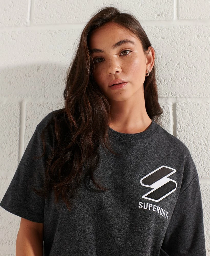 SUPERDRY Code Logo Appliqué T-shirt Hot Pink Marl 2 SUPERDRY Code Logo Appliqué T-shirt Hot Pink Marl - Image 2