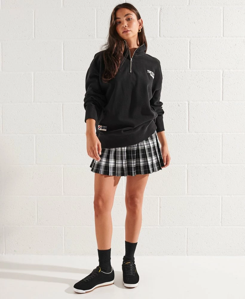 SUPERDRY City College Oversized Half Zip Track Top Eclipse Navy 1 SUPERDRY City College Oversized Half Zip Track Top Eclipse Navy