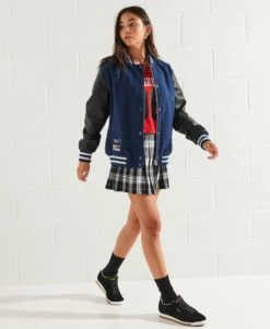SUPERDRY Wool Varsity Baseball Jacket Navy/ecru