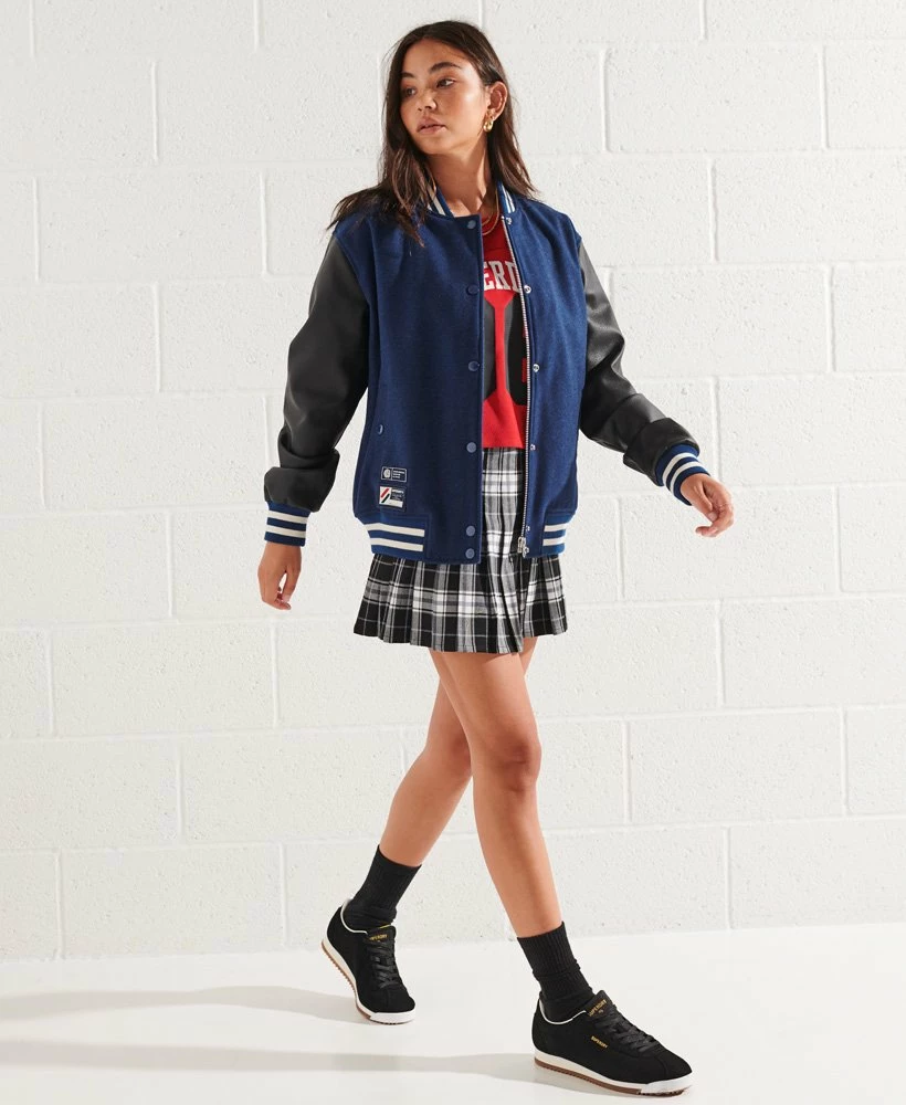 SUPERDRY Wool Varsity Baseball Jacket Navy/ecru 1 SUPERDRY Wool Varsity Baseball Jacket Navy/ecru