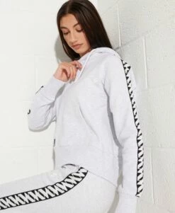 SUPERDRY Code Logo Tape Crop Hoodie Risk Red -Sportswear Sales 2022 upload9223368955665915381