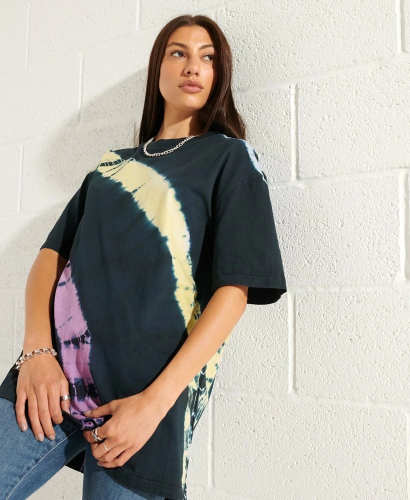 SUPERDRY Unisex Tie Dye T-Shirt Mid Blue/indigo 2 SUPERDRY Unisex Tie Dye T-Shirt Mid Blue/indigo - Image 2
