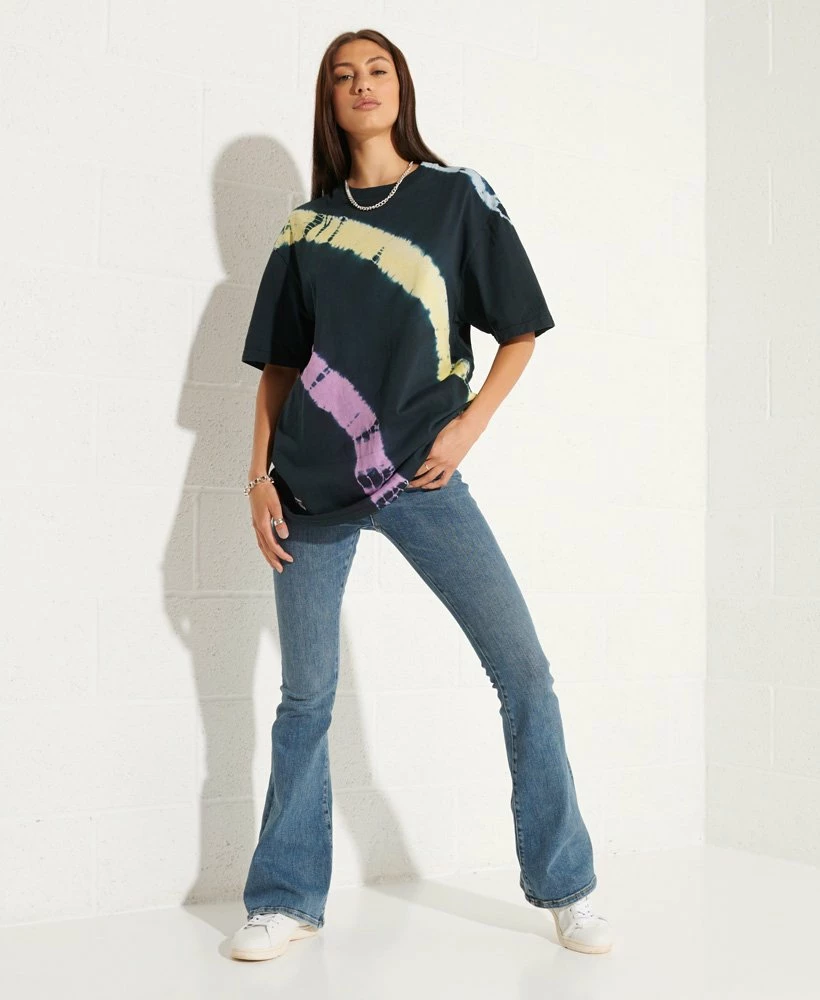 SUPERDRY Unisex Tie Dye T-Shirt Mid Blue/indigo 1 SUPERDRY Unisex Tie Dye T-Shirt Mid Blue/indigo