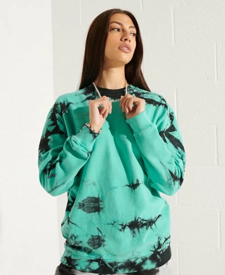 SUPERDRY Unisex Tie Dye Crew Sweatshirt Pool Green/black 6 SUPERDRY Unisex Tie Dye Crew Sweatshirt Pool Green/black - Image 6
