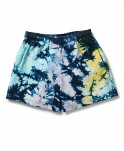 SUPERDRY Unisex Tie Dye Sweat Shorts Blue Bottle /multi