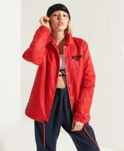 SUPERDRY Snap Coach Jacket Risk Red -Sportswear Sales 2022 upload9223368955665932260
