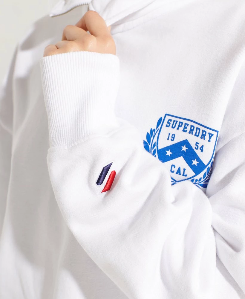 SUPERDRY City College Oversized Half Zip Track Top Optic 4 SUPERDRY City College Oversized Half Zip Track Top Optic - Image 4