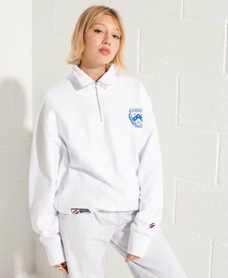 SUPERDRY City College Oversized Half Zip Track Top Optic 8 SUPERDRY City College Oversized Half Zip Track Top Optic - Image 8