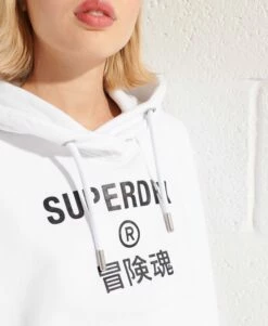 SUPERDRY Independent Logo Foil Crop Hoodie Optic -Sportswear Sales 2022 upload9223368955665932275