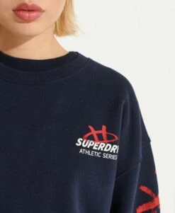 SUPERDRY Strikeout Oversized Crew Sweatshirt Risk Red -Sportswear Sales 2022 upload9223368955665932388
