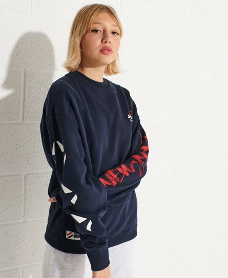 SUPERDRY Strikeout Oversized Crew Sweatshirt Risk Red 11 SUPERDRY Strikeout Oversized Crew Sweatshirt Risk Red - Image 11