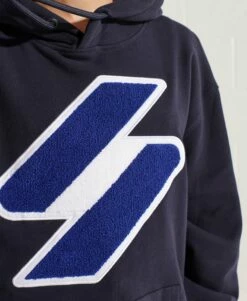 SUPERDRY Code Logo Chenille Oversized Hoodie Deep Navy -Sportswear Sales 2022 upload9223368955665932564
