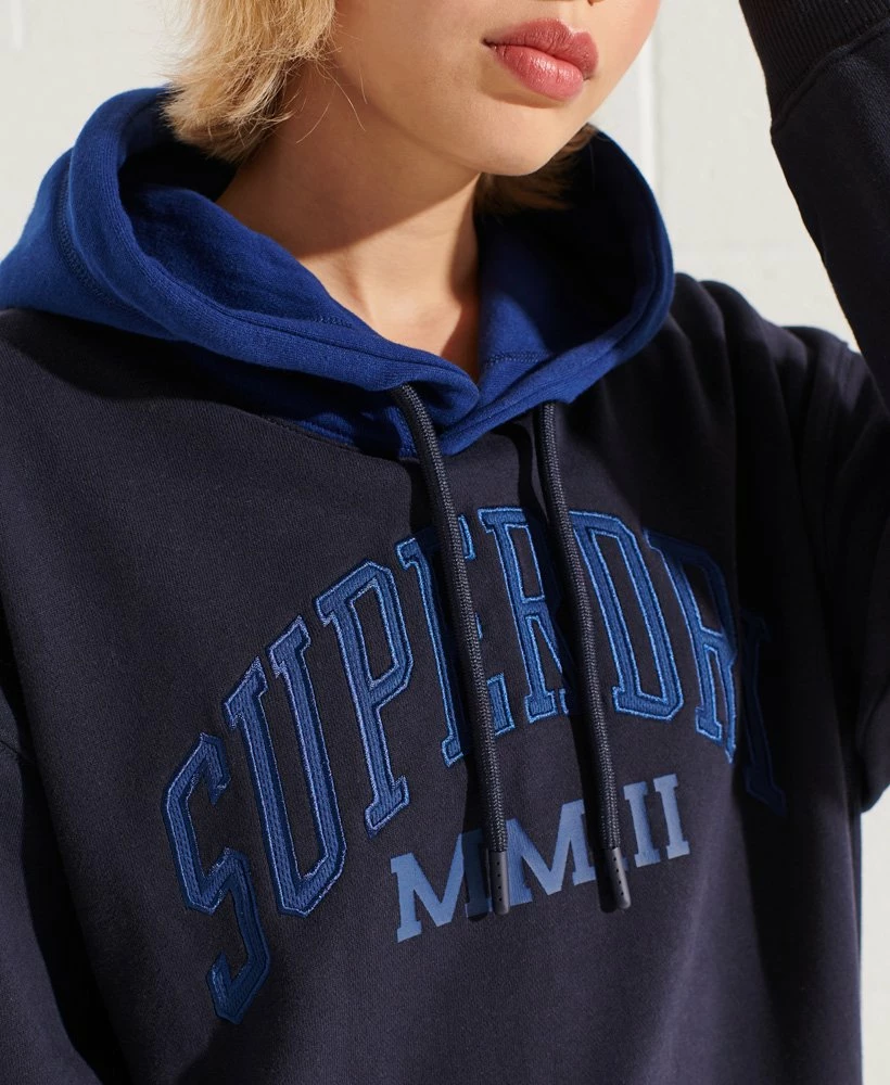 SUPERDRY Varsity Arch Oversized Hoodie Deep Navy 3 SUPERDRY Varsity Arch Oversized Hoodie Deep Navy - Image 3
