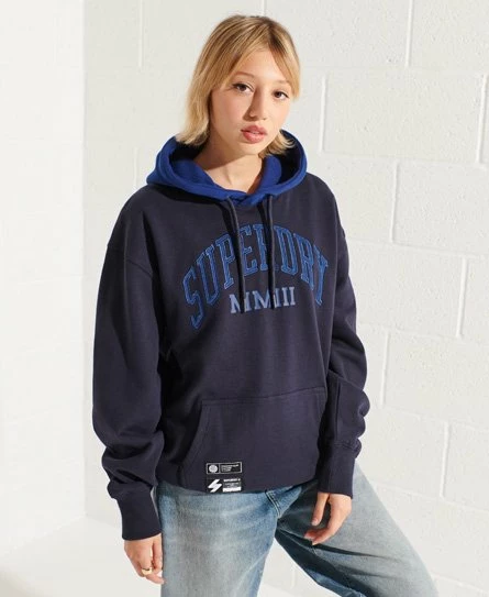 SUPERDRY Varsity Arch Oversized Hoodie Deep Navy 6 SUPERDRY Varsity Arch Oversized Hoodie Deep Navy - Image 6