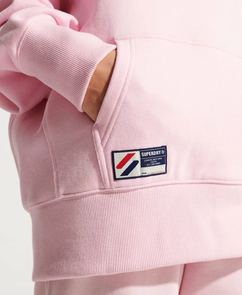 SUPERDRY Applique Oversized Hoodie Dark Charcoal Marl 4 SUPERDRY Applique Oversized Hoodie Dark Charcoal Marl - Image 4