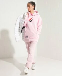 SUPERDRY Applique Oversized Hoodie Dark Charcoal Marl