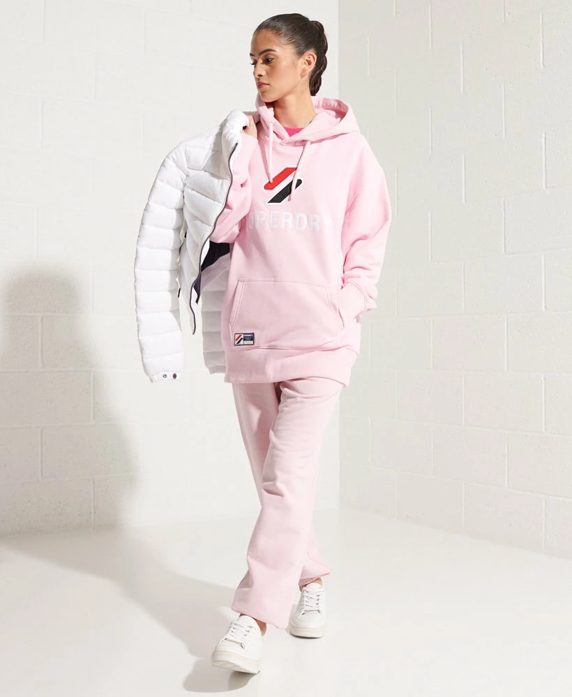 SUPERDRY Applique Oversized Hoodie Dark Charcoal Marl 1 SUPERDRY Applique Oversized Hoodie Dark Charcoal Marl