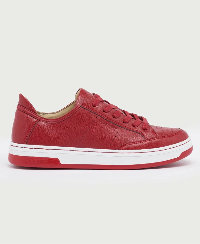 SUPERDRY Vegan Basket Sport Low Trainers Risk Red 3 SUPERDRY Vegan Basket Sport Low Trainers Risk Red - Image 3