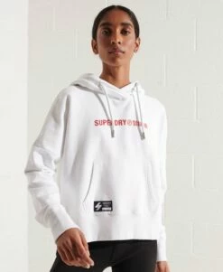 SUPERDRY Cooperate Logo Crop Hoodie Optic -Sportswear Sales 2022 upload9223368955665940227 3
